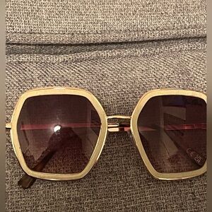 Sam Edelman Gold Frame Sunglasses with Brown Lenses